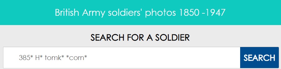wildcard searching on British Army Ancestors